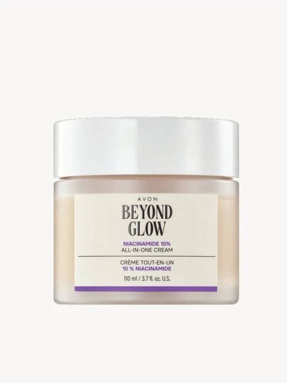 Avon Beyond Glow Niacinamide 10% All-In-One Cream — White, Purple